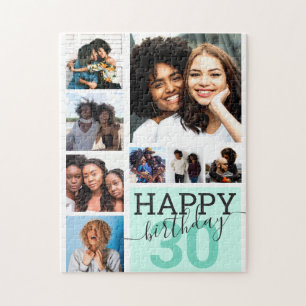 Puzzle Collage photo de la famille Mint Joyeux anniversai