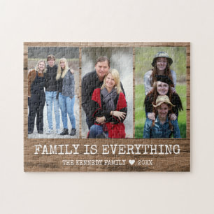 Puzzle Collage photo de Rustic Wood 3 Nom de famille Cita