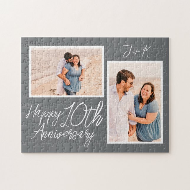 Puzzle Collage photo du 10e anniversaire du Mariage perso (Horizontal)