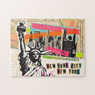 Puzzle Collage Pop Art Magazine de voyage sur le paysage 