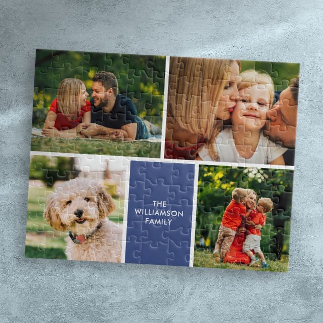 Puzzle Collection moderne de quatre photos de famille pré (Modern Four Favorite Family Photos Collage Jigsaw Puzzle)
