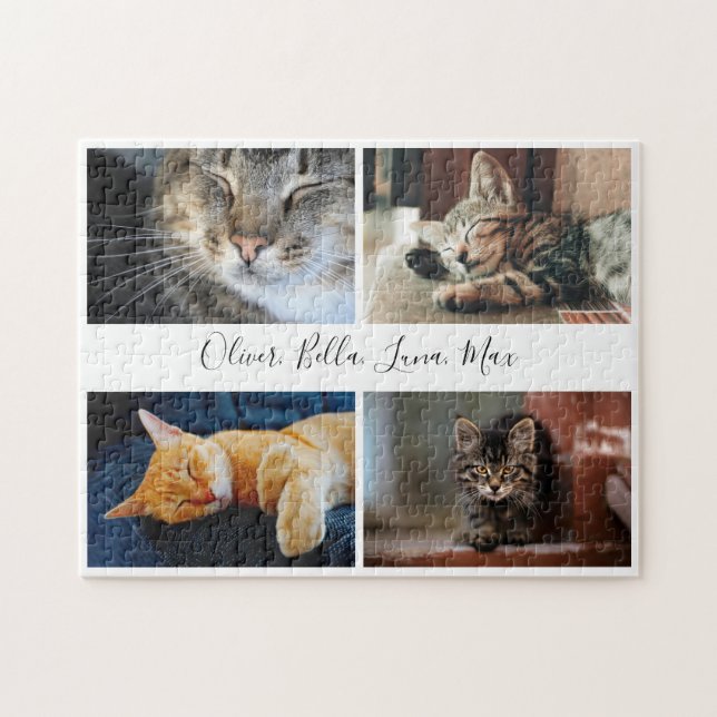 Puzzle Collection photo moderne Nom de script personnalis (Horizontal)