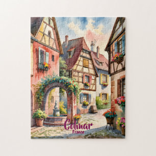 Puzzle Colmar France Alsace Aquarelle Voyage Texte person