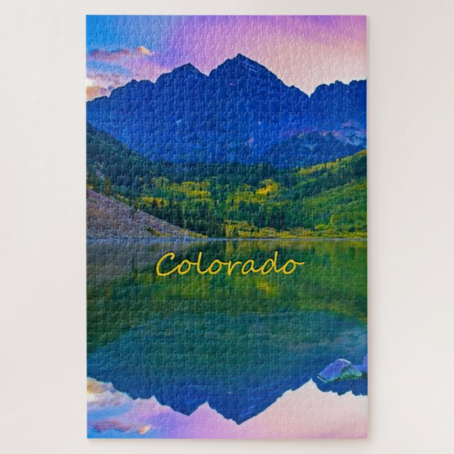 Puzzle Colorado Montagnes Rocheuses et le lac (Vertical)