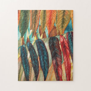 Puzzle coloré contemporain couleurs de feuilles d'automne