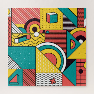 Puzzle Coloré géométrique : motif abstrait.