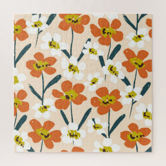 Puzzle Coloré, motif floral vintage.