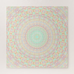 Puzzle Coloré Pastel Super Trippy Boho Hippie Mandala