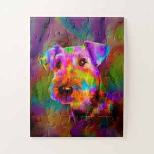 Puzzle Colorful Airedale Terrier Portrait