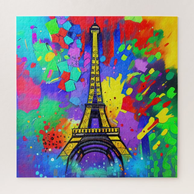 Puzzle Colorful Eiffel painting (Vertical)