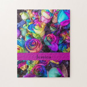 Puzzle Colorful Floral Monogram Difficulté Hard Pretty