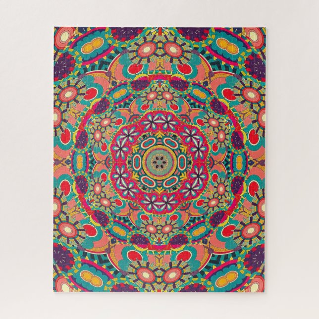Puzzle Colorful ornate Kaleidoscope Mandala Pattern (Vertical)