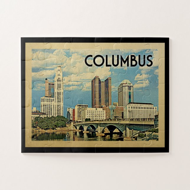 Puzzle Columbus Ohio Vintage voyage (Horizontal)