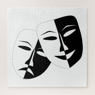 Puzzle Comédie/Tragédie Masque de théâtre noir et blanc