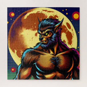 Puzzle Comic Book Style Werewolf devant la Pleine lune