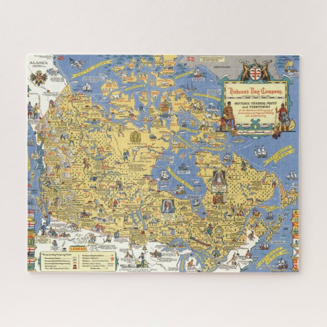 Puzzle Compagnie de la Baie d'Hudson - Carte du Canada (Horizontal)