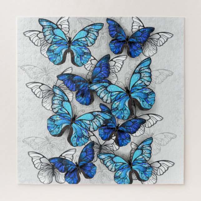 Puzzle Composition des White and Blue Butterflies (Vertical)