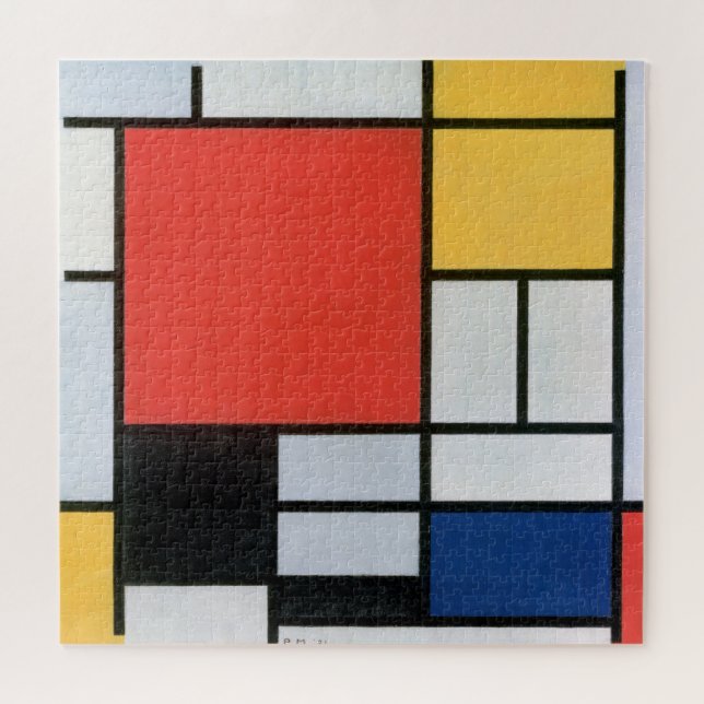 Puzzle Composition Rouge, Jaune, Bleu, Noir, Mondrique (Horizontal)