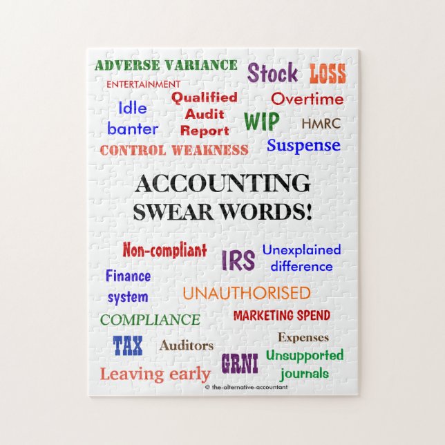 Puzzle Comptabilité Sweer Mots Comptable Joke Don (Vertical)