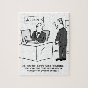 Puzzle Comptable de bureau chargé de coter à un jeu de fl