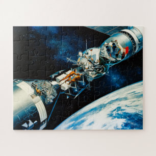 Puzzle Concept Vintage de l'affiche d'essai Apollo-Soyuz 