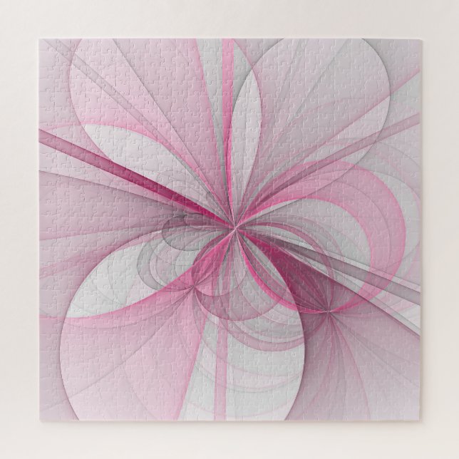 Puzzle Conception Abstraite de fractal rose pâle moderne (Vertical)