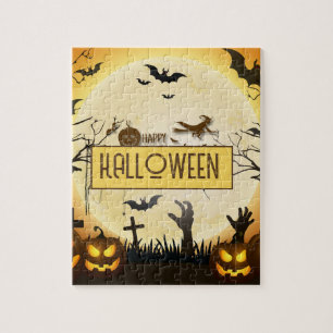 Puzzle Conception automnale hantée de nuit d'Halloween ef