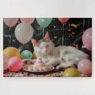 Puzzle Conception de célébration d'anniversaire de chat a