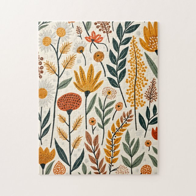 Puzzle Conception de fleurs botaniques boho 390 (Vertical)