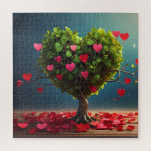 Puzzle Conception de la Saint Valentin, Coeur sur les arb