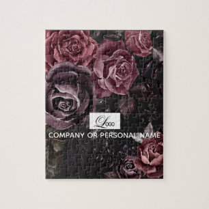 Puzzle Conception florale de rose noire romantique sombre