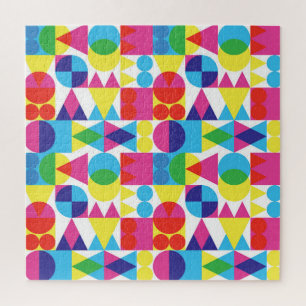 Puzzle Conception motif géométrique Abstraite et colorée.