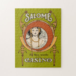 Puzzle Conception vintage de femme de casino de théâtre