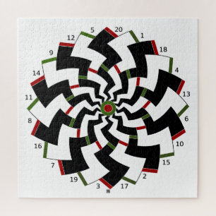 Puzzle Conception Zigzag de cible de fléchettes