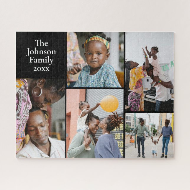 Puzzle Conservation de la famille cinq photos (Horizontal)