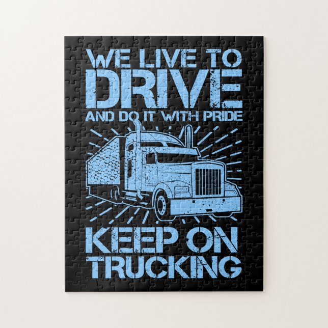 Puzzle Continuer sur le camionnage 18 Roue Bleu   (Vertical)