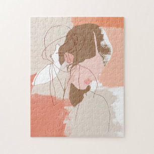 Puzzle Contour peint Portrait féminin