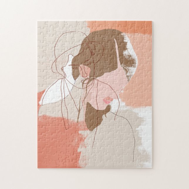 Puzzle Contour peint Portrait féminin (Vertical)