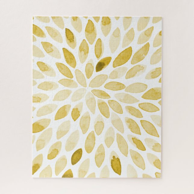 Puzzle Contours de brosse jaune aquarelle (Vertical)