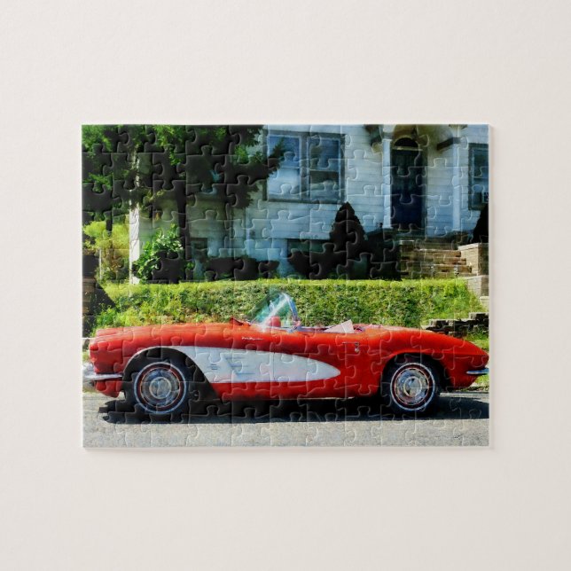 Puzzle Convertible rouge et blanc de Corvette (Horizontal)