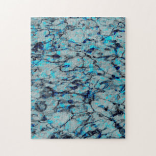 Puzzle Cool, art numérique moderne d'aquarelle bleue