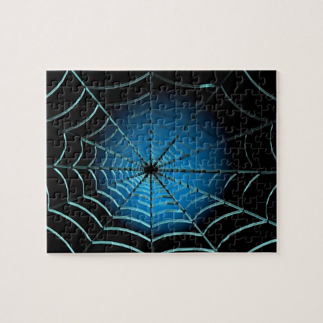 Puzzle Cool Blue Spider Web (Horizontal)