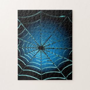 Puzzle Cool Blue Spider Web