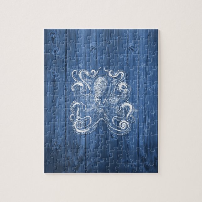 Puzzle cool impressionnant effet antique pieuvre blanche (Vertical)