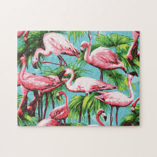Puzzle Cool Retro Flamants roses rose