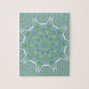 Puzzle Cool vert motif floral