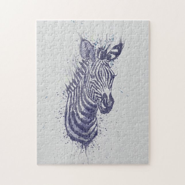 Puzzle Cool zèbre animal aquarelle peinture (Vertical)