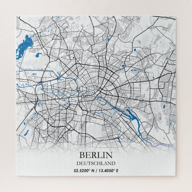 Puzzle Coordonnées de la carte de la ville Berlin Deutsch (Vertical)