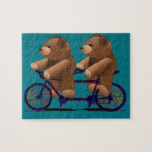 Puzzle Copie tandem d'ours de nounours de bicyclette