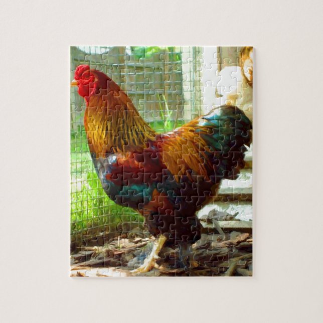 Puzzle Coq coloré (Vertical)